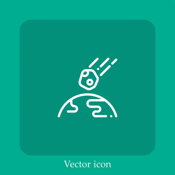 Ícone Vetor Colisão Linear Icon Line Com Curso Editável — Vetor de Stock