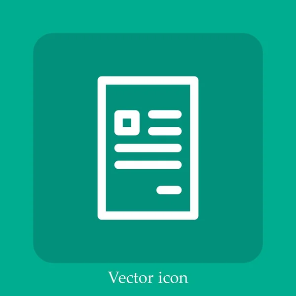 Forme Contact Icône Vectorielle Icône Linéaire Ligne Avec Course Modifiable — Image vectorielle