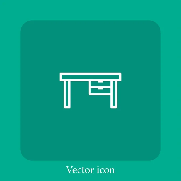 Chaise Bureau Icône Vectorielle Icône Linéaire Ligne Avec Course Modifiable — Image vectorielle