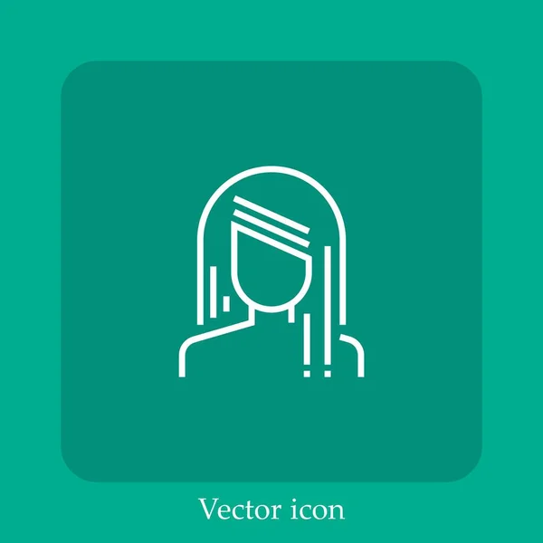 Corte Pelo Icono Vector Icon Line Lineal Con Carrera Editable — Vector de stock