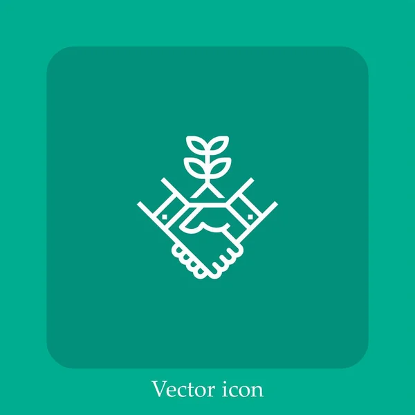 Handshake Vektorsymbol Lineare Icon Line Mit Editierbarem Strich — Stockvektor