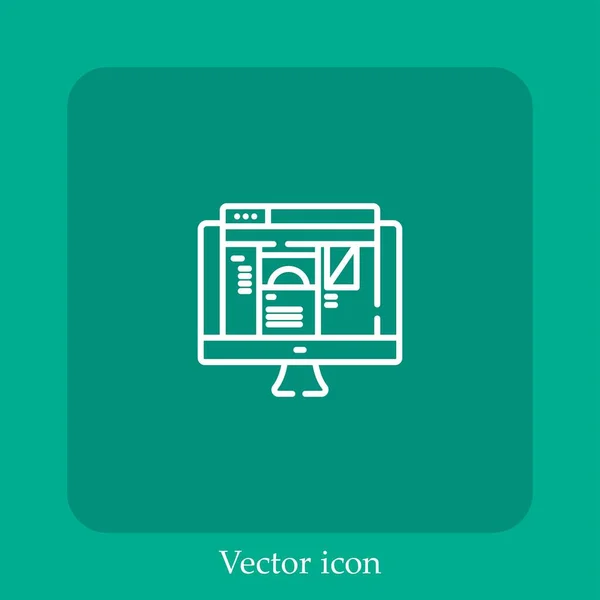 Ícone Vetorial Layout Linear Icon Line Com Curso Editável — Vetor de Stock