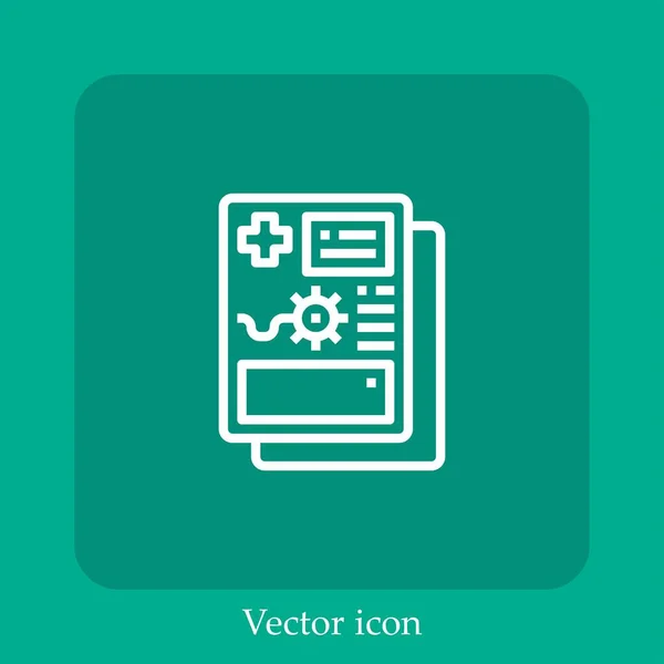 Rapport Médical Icône Vectorielle Icône Linéaire Ligne Avec Course Modifiable — Image vectorielle