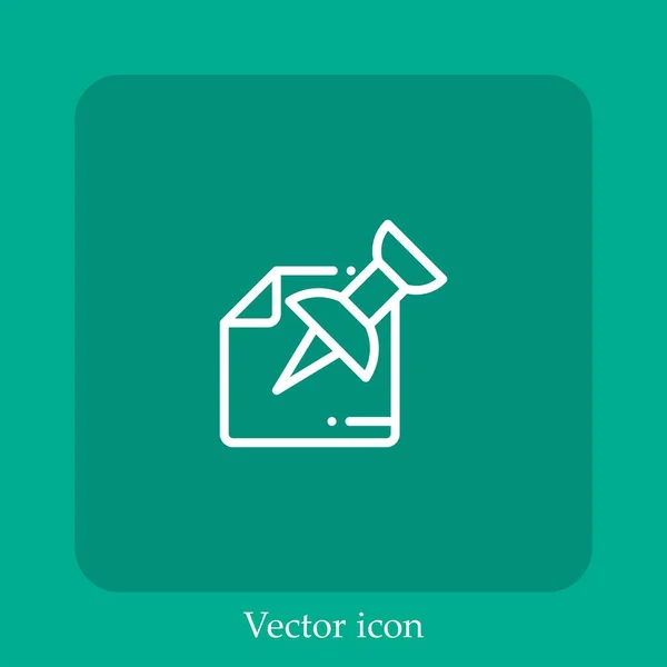 Pin Vektor Symbol Lineare Icon Line Mit Editierbarem Strich — Stockvektor