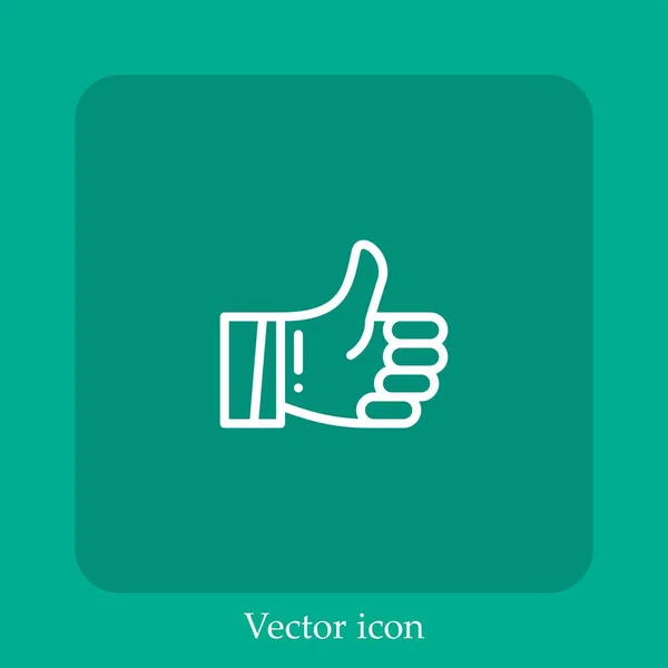 Right Objection Vector Icon Linear Icon Line Editable Stroke — Stock Vector