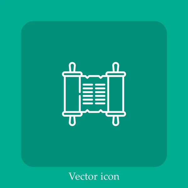 Scroll Vector Icon Lineare Icon Line Mit Editierbarem Strich — Stockvektor