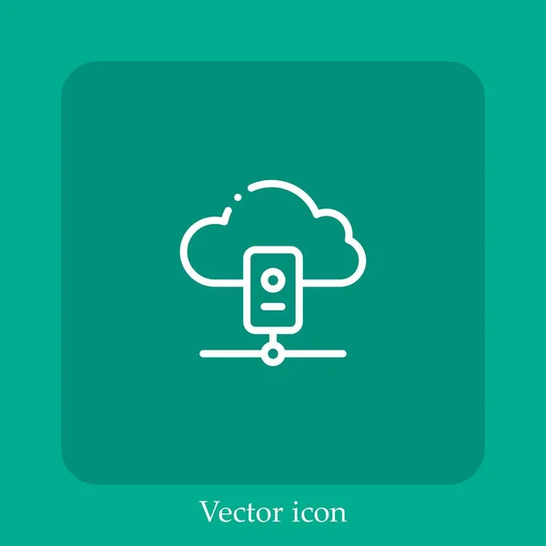 Icono Del Vector Del Servidor Icon Line Lineal Con Carrera — Vector de stock