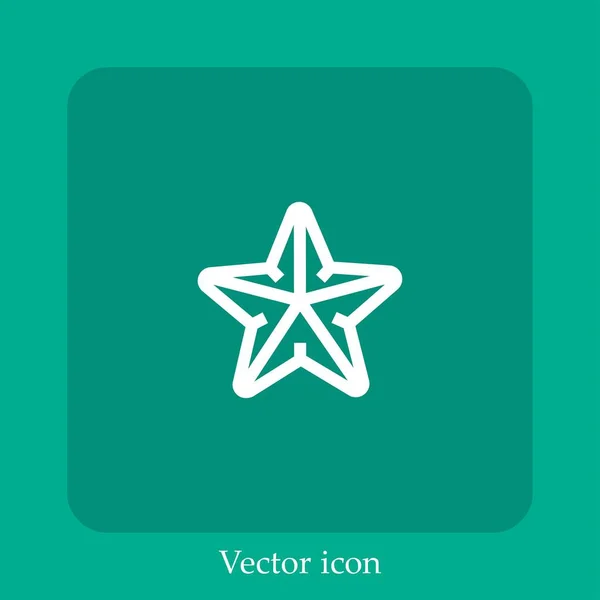 Icono Vector Estrella Mar Icon Line Lineal Con Carrera Editable — Vector de stock