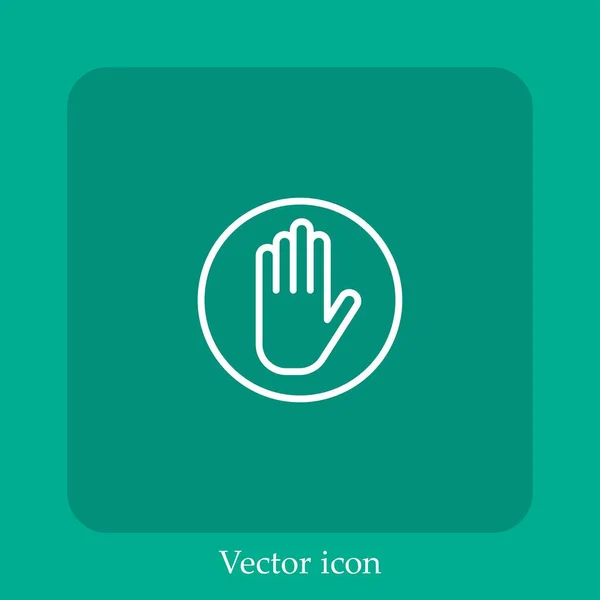 Stop Vetor Ícone Linear Icon Line Com Curso Editável — Vetor de Stock