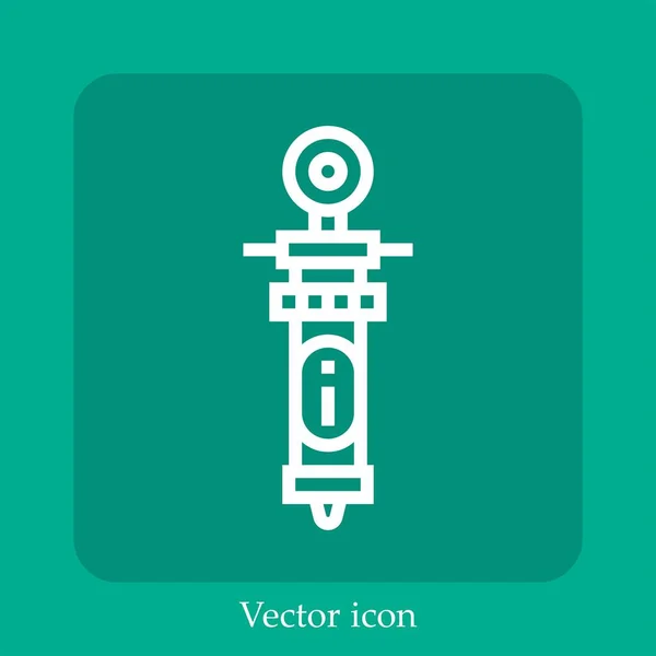 Icône Vectorielle Seringue Icône Linéaire Ligne Avec Course Modifiable — Image vectorielle