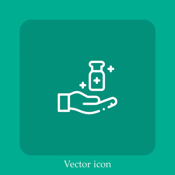 Impfung Vektor Symbol Lineare Icon Line Mit Editierbarem Schlaganfall — Stockvektor