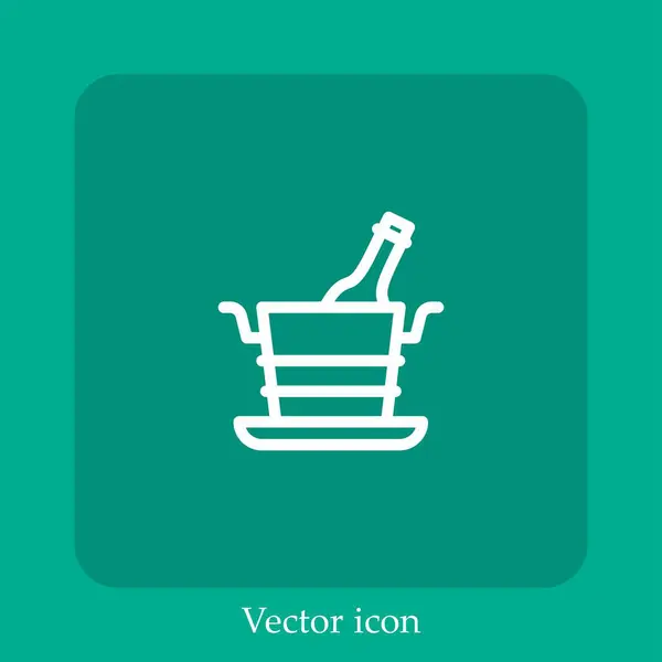 Wein Kühler Vektor Symbol Lineare Icon Line Mit Editierbarem Strich — Stockvektor