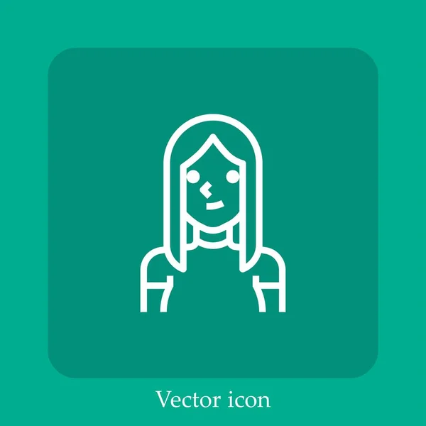 Woman Vector Icon Linear Icon Line Editable Stroke — Stock Vector