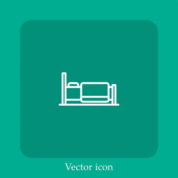 Icono Vector Cama Icon Line Lineal Con Carrera Editable — Vector de stock