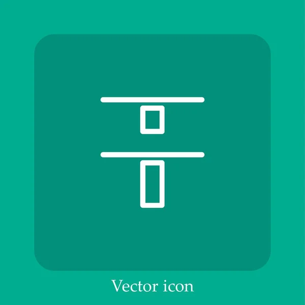 Center Align Vector Icon Linear Icon Line Dengan Editable Stroke - Stok Vektor
