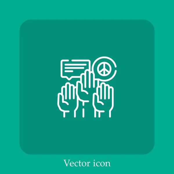 Ícone Vetor Movimento Direita Civil Linear Icon Line Com Curso — Vetor de Stock