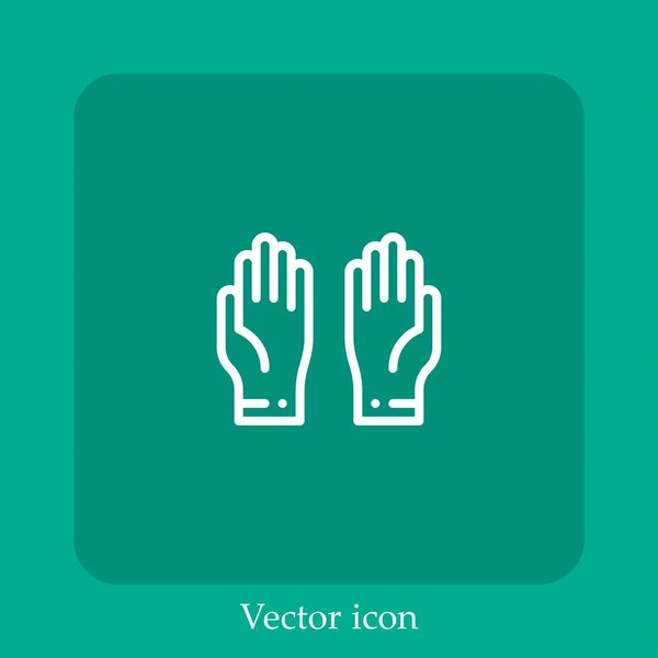 Gants Icône Vectorielle Icône Linéaire Ligne Avec Course Modifiable — Image vectorielle