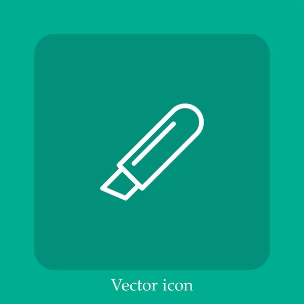 Icono Del Vector Iluminador Icon Line Lineal Con Carrera Editable — Vector de stock