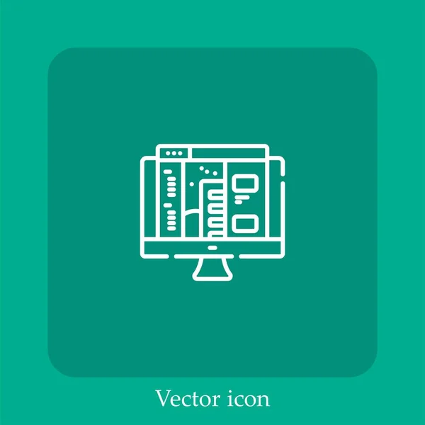 Icona Vettoriale Home Page Icon Line Lineare Con Tratto Modificabile — Vettoriale Stock