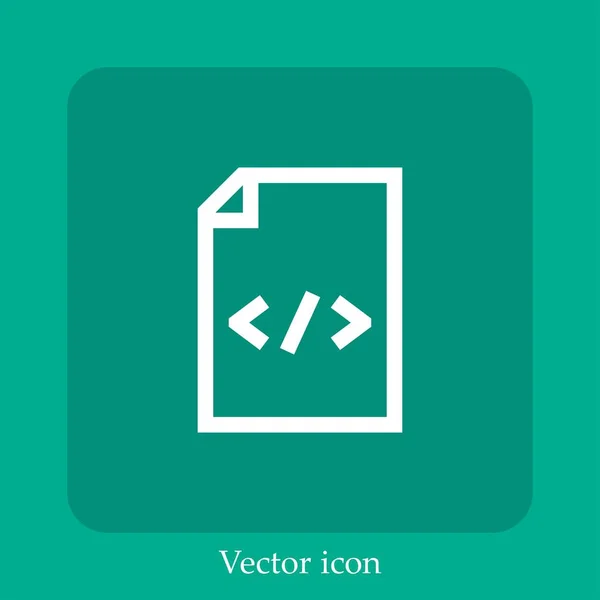 Html Ícone Vetor Arquivo Linear Icon Line Com Curso Editável — Vetor de Stock