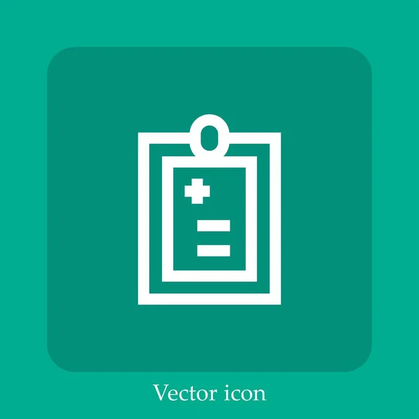Informe Médico Icono Vectorial Icon Line Lineal Con Accidente Cerebrovascular — Vector de stock