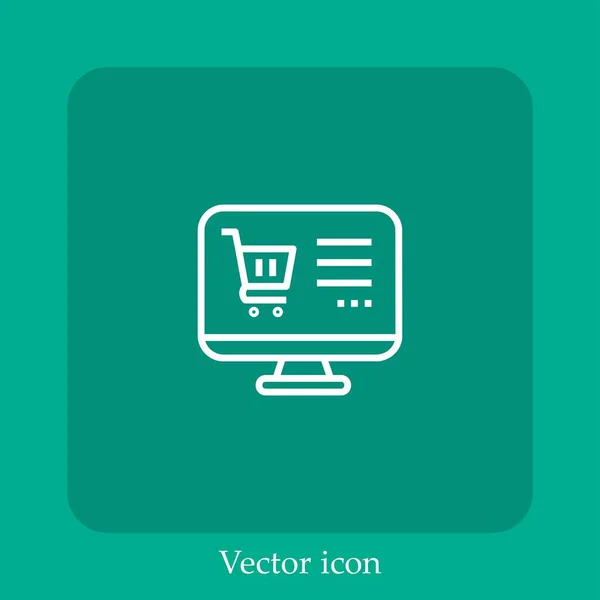 Online Shop Vector Icon Linear Icon Line Editable Stroke — Stock Vector