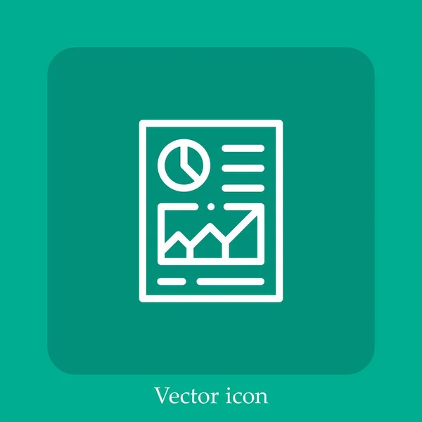 Icône Vectorielle Analytique Icône Linéaire Ligne Avec Course Modifiable — Image vectorielle