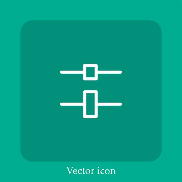 Centro Alinear Icono Vectorial Icon Line Lineal Con Carrera Editable — Vector de stock