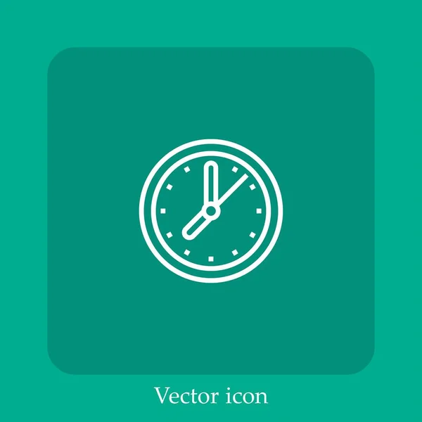 Klok Vector Pictogram Lineair Icon Line Met Bewerkbare Slag — Stockvector