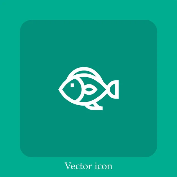 Ícone Vetor Bacalhau Linear Icon Line Com Curso Editável — Vetor de Stock