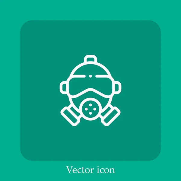 Ícone Vetor Máscara Gás Linear Icon Line Com Curso Editável — Vetor de Stock