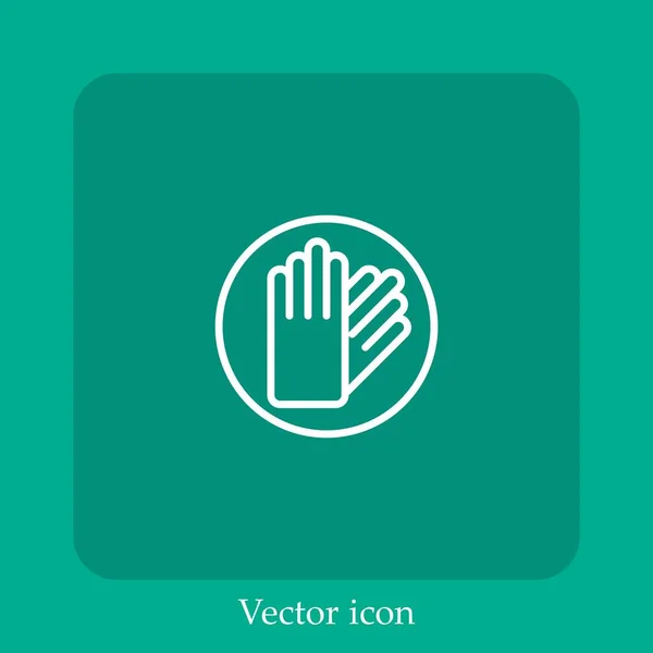 Luvas Ícone Vetor Linear Icon Line Com Curso Editável — Vetor de Stock