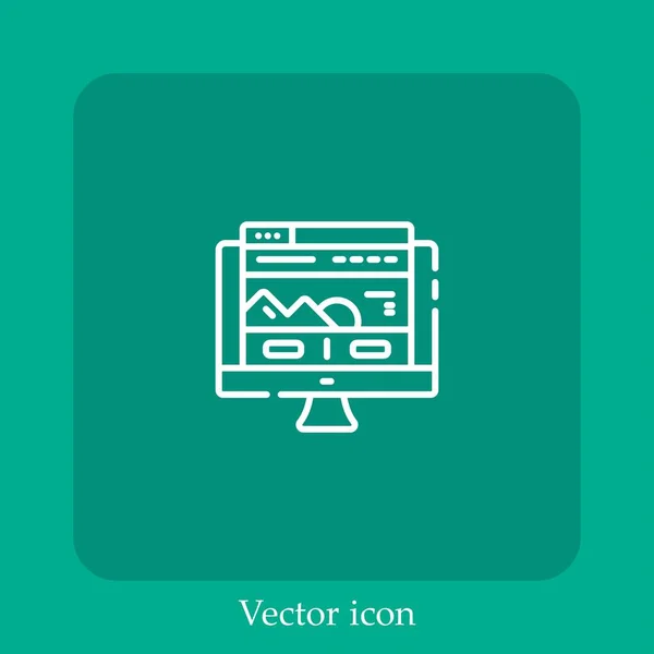 Home Page Ícone Vetorial Linear Icon Line Com Curso Editável — Vetor de Stock