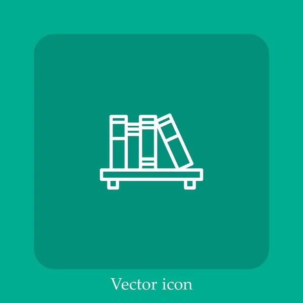 Librería Icono Vectorial Icono Lineal Línea Con Carrera Editable — Vector de stock