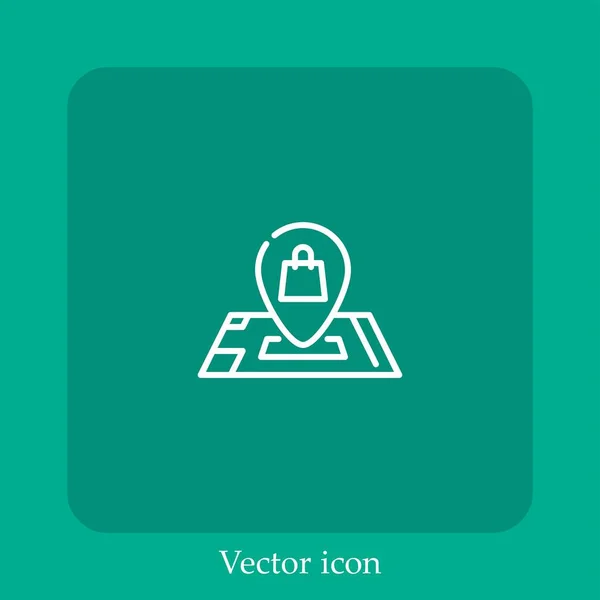 Ícone Vetor Localização Linear Icon Line Com Curso Editável — Vetor de Stock