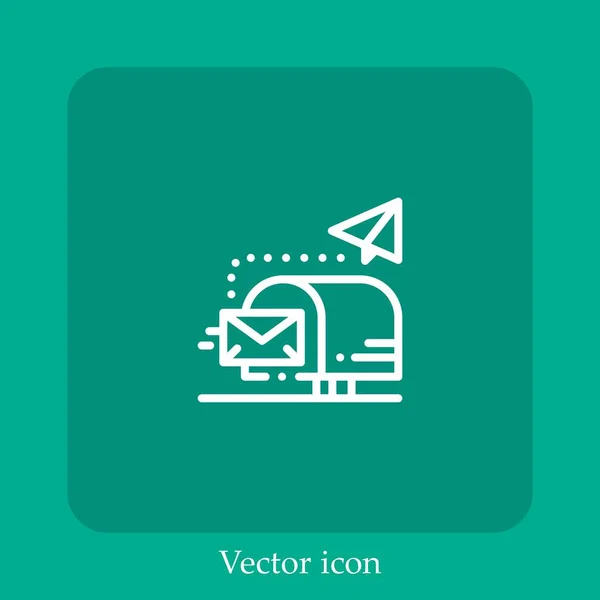 Mailbox Vektor Symbol Lineare Icon Line Mit Editierbarem Strich — Stockvektor