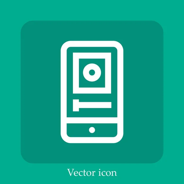 Mobile Phone Vector Icon Linear Icon Line Editable Stroke — Stock Vector