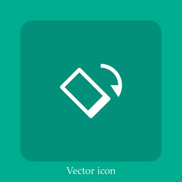 Icono Vector Rotación Icon Line Lineal Con Carrera Editable — Vector de stock