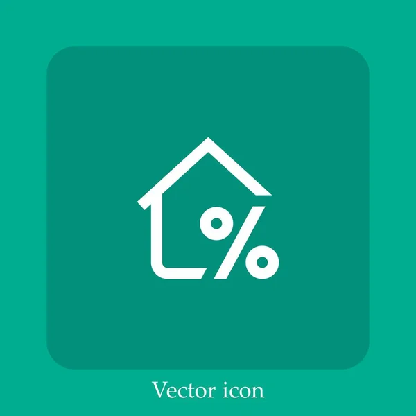 Icono Vector Bienes Raíces Icon Line Lineal Con Carrera Editable — Vector de stock