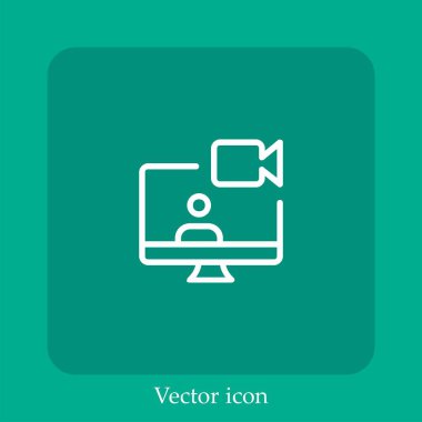 video kamera vektör doğrusal simgesi. Düzenlenebilir vuruşla satır