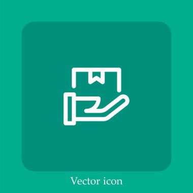 kutu vektör doğrusal simgesi. Düzenlenebilir vuruş ile satır