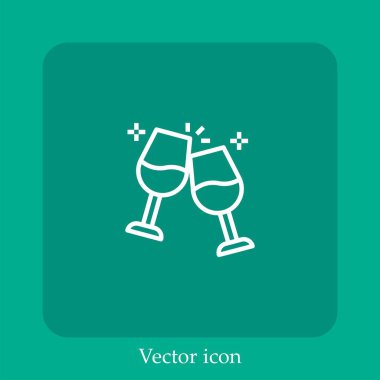 düzenlenebilir vuruşla birlikte doğrusal vektör simgesini destekle