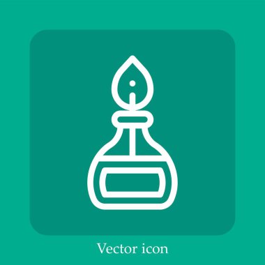 Yazıcı vektörü simgesi doğrusal simgesi. Düzenlenebilir vuruş ile satır