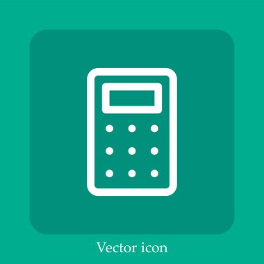 Hesap makinesi vektörü simgesi doğrusal simgesi. Düzenlenebilir vuruş ile satır