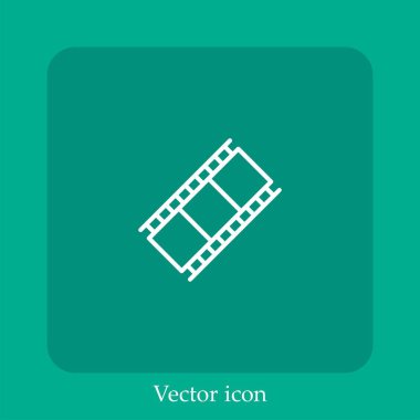 film çizgili vektör simgesi doğrusal simgesi. Düzenlenebilir vuruş çizgisi