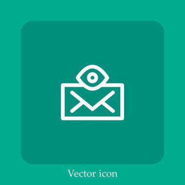 e- posta vektörü doğrusal simgesi. Düzenlenebilir vuruş ile satır