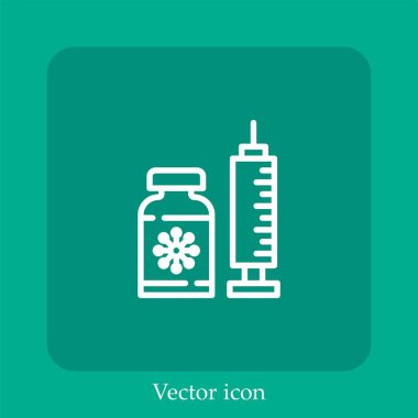 Aşı vektörü simgesi doğrusal simgesi. Düzenlenebilir vuruş çizgisi