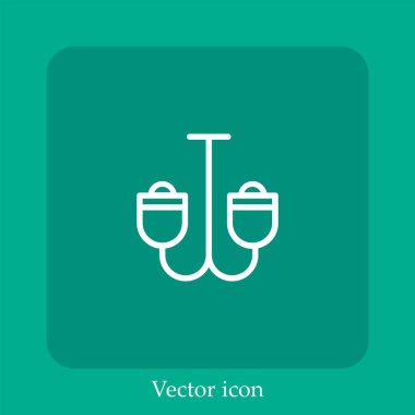 lamba vektör doğrusal simgesi. Düzenlenebilir vuruşla satır