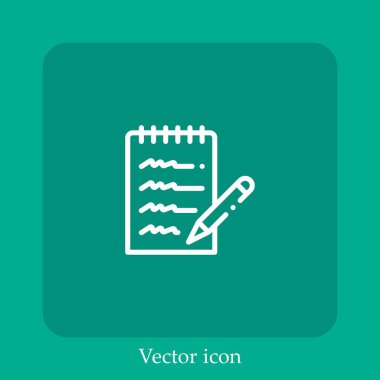 notepad vektör doğrusal simgesi. Düzenlenebilir vuruş çizgisi