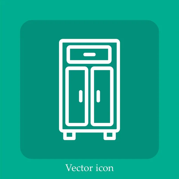 Wardrobe Vector Icon Linear Icon Line Editable Stroke — Stock Vector